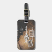 Aangepast bagagelabel voor reisavontuur met Vintag (Voorkant verticaal)