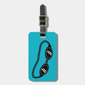 Aangepast bagagelabel voor reizen met zwembril (Voorkant verticaal)