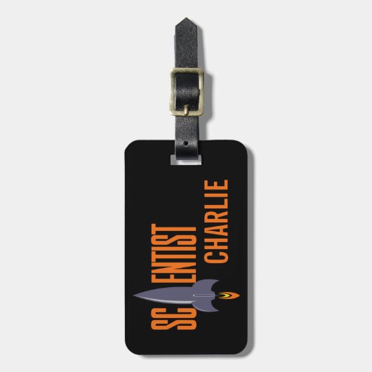 aangepast bagagelabel voor Rocket Scientist (Voorkant verticaal)