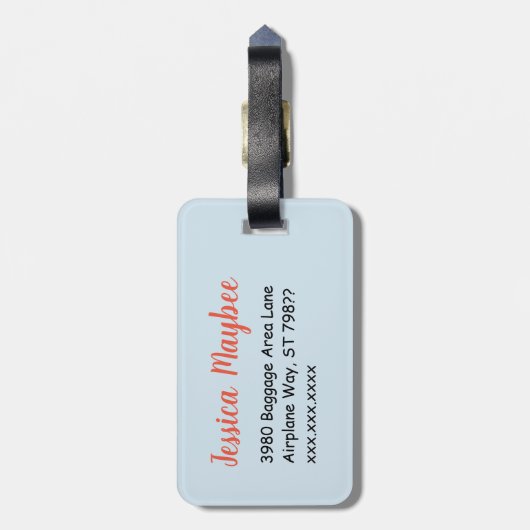 Aangepast Bagagelabel voor snoer (Achterkant verticaal)