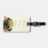 Aangepast Bagagelabel voor tekstnaam Funny Pug Dog (Voorkant horizontaal)