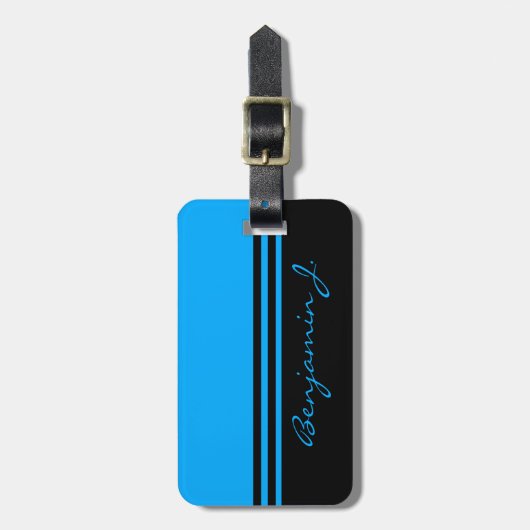 Aangepast Bagagelabel voor zwart en kobalt blauw g (Voorkant verticaal)