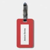 Aangepast Bagagelabel voor zwart-wit en rood (Achterkant verticaal)