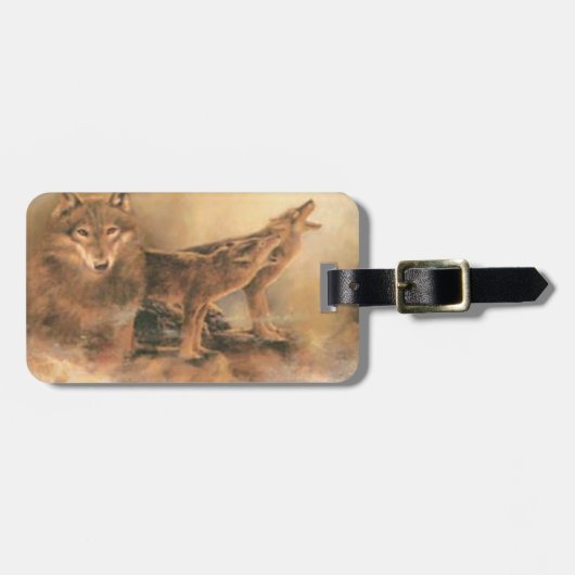 Aangepast Bagagelabel Wolven (Voorkant horizontaal)