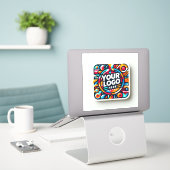 Aangepast bagagelogo, vinyl koffer waterdicht 7 sticker (Laptop op bureau)