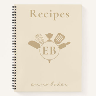 Aangepast bakkerij beige receptenboek notitieboek