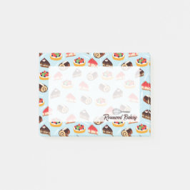 Aangepast bakkerij dessert ontwerp post-it® notes