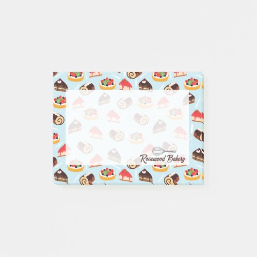 Aangepast bakkerij dessert ontwerp post-it® notes (Voorkant)
