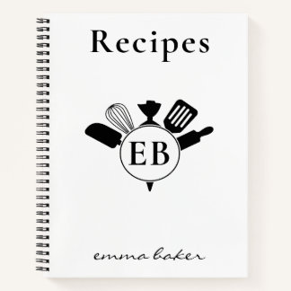 Aangepast bakkerij monogram recept journaal notiti notitieboek