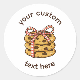 Aangepast bakkerijlabelsticker | Cottage Bow Bake Ronde Sticker