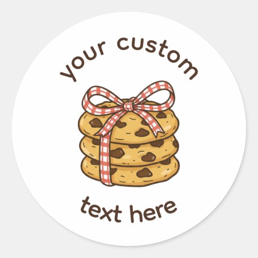 Aangepast bakkerijlabelsticker | Cottage Bow Bake Ronde Sticker (Voorkant)