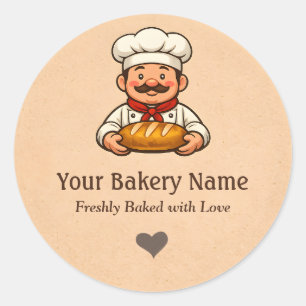 Aangepast bakkerijlogo Sticker - Chef Brood Logo