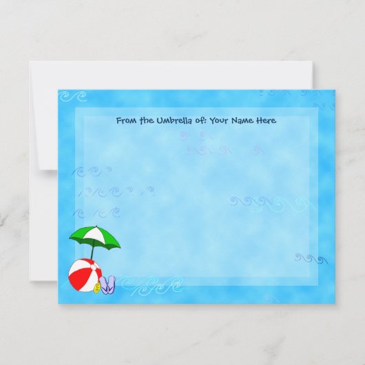 Aangepast balkpatroon en poolhuls notitiekaartje (Voorkant)