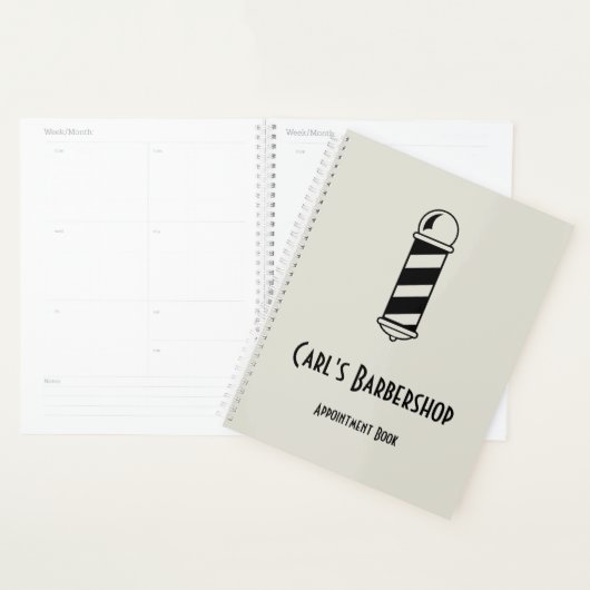 Aangepast barbershop Benoemingboek | Grijze kanner Planner (Display)