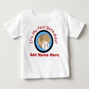 Aangepast Baseball 1st Birthday Tshirt