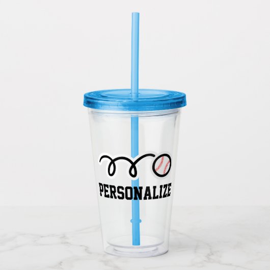 Aangepast baseball Aantday acrylbuisglas Acryl Drinkbeker (Voorkant)