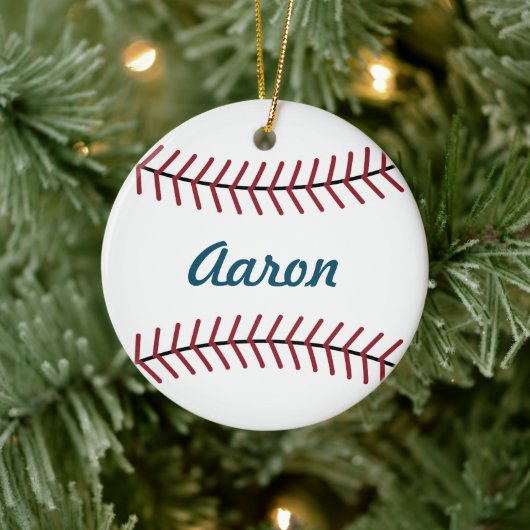 Aangepast Baseball-Ornament Keramisch Ornament (Boom)