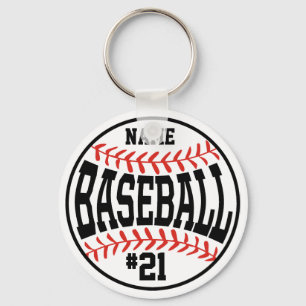 Aangepast Baseball Player Button Baseball Team Sleutelhanger