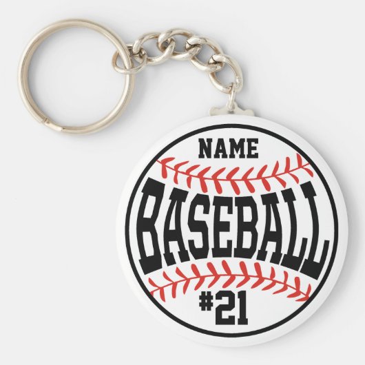 Aangepast Baseball Player Button Baseball Team Sleutelhanger (Voorkant)