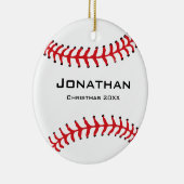 Aangepast Baseball Softball-Ornament Keramisch Ornament (Rechts)