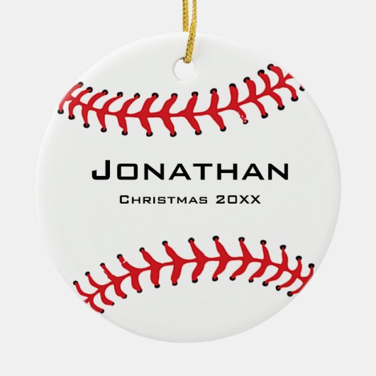Aangepast Baseball Softball-Ornament Keramisch Ornament (Voorkant)