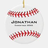 Aangepast Baseball Softball-Ornament Keramisch Ornament (Achterkant)