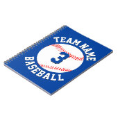 Aangepast Baseball Speler Nummer en Team Naam Spor Notitieboek (Linkerzijde)
