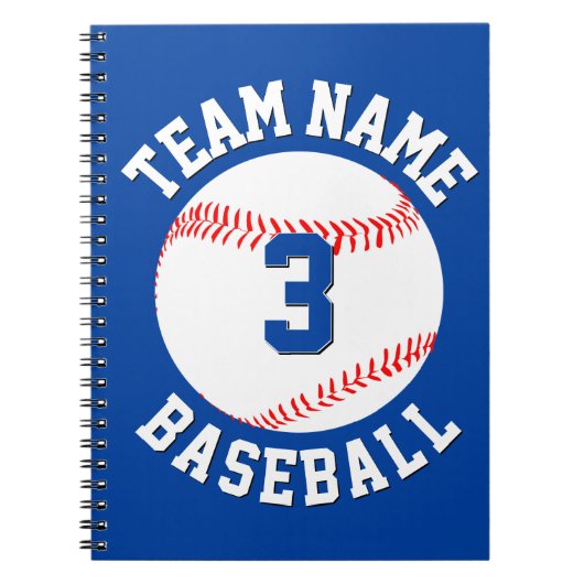 Aangepast Baseball Speler Nummer en Team Naam Spor Notitieboek (Voorkant)