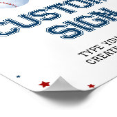 Aangepast Baseball Tafel Birthday Baby shower Poster (Hoek)