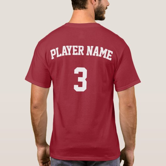 Aangepast Baseball Team Name, Player & Jersey Numb T-shirt (Achterkant)