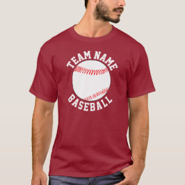Aangepast Baseball Team Name, Player & Jersey Numb T-shirt