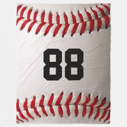 Aangepast Baseballspelerontwerp met Rugnummer Fleece Deken (Voorkant)