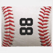 Aangepast Baseballspelerontwerp met Rugnummer Fleece Deken (Voorkant (Horizontaal))