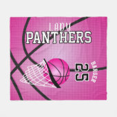 Aangepast - Basketbal Sport Design - Roze Fleece Deken (Voorkant (Horizontaal))