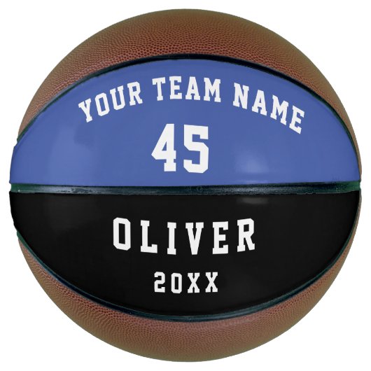 Aangepast Basketball Blue Player Team Name Number Basketbal (Voorkant)