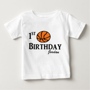 Aangepast Basketball Eerste verjaardag shirt 1 jaa