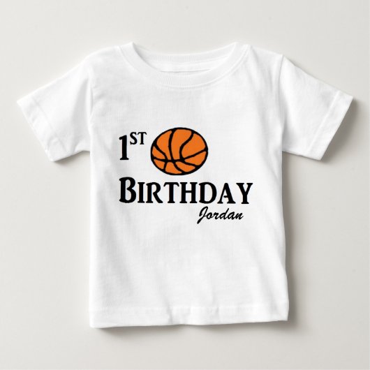 Aangepast Basketball Eerste verjaardag shirt 1 jaa (Voorkant)