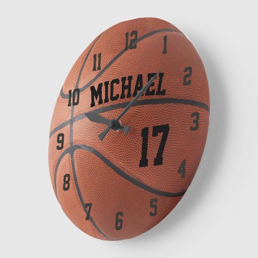 Aangepast Basketball Name Number  Grote Klok (Hoek)