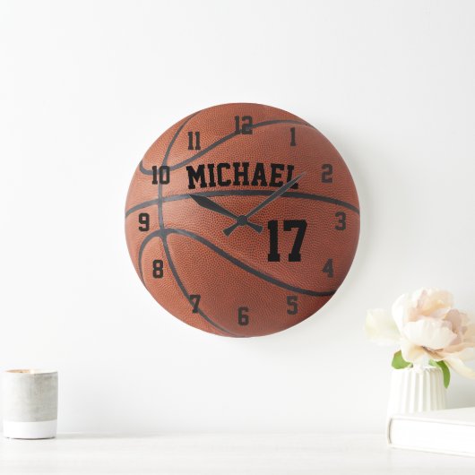Aangepast Basketball Name Number  Grote Klok (Huis)
