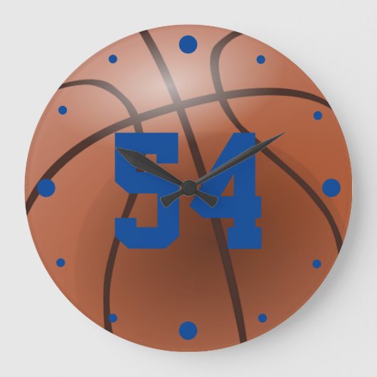 Aangepast Basketball-nummer Grote Klok (Voorkant)