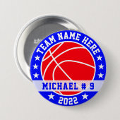 Aangepast Basketball Ronde Button 7,6 Cm (Voorkant /achterkant)