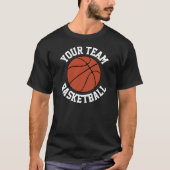 Aangepast Basketbalteam, naam en nummer van speler T-shirt (Voorkant)