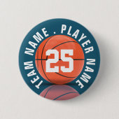 Aangepast Basketbalteam Ronde Button 5,7 Cm (Voorkant)