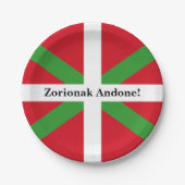 Aangepast, Baskische nationale vlag, ikurriña: Papieren Bordje (Voorkant)