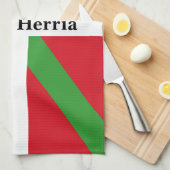 Aangepast, Baskische nationale vlag, ikurriña: Theedoek (Quarter Fold)