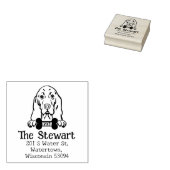Aangepast Basset Hound Dog Retouradres, Rubberstempel (Gestempeld)