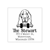 Aangepast Basset Hound Dog Retouradres, Rubberstempel (Afrduk)