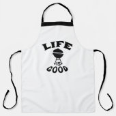 Aangepast BBQ Lover Griller Pap Mam Leven is goed Schort (Voorkant)