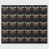 Aangepast BBT Mitzvah Black Pink Gold Cadeaupapier (Vlak)