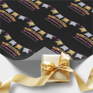 Aangepast BBT Mitzvah Black Pink Gold Cadeaupapier